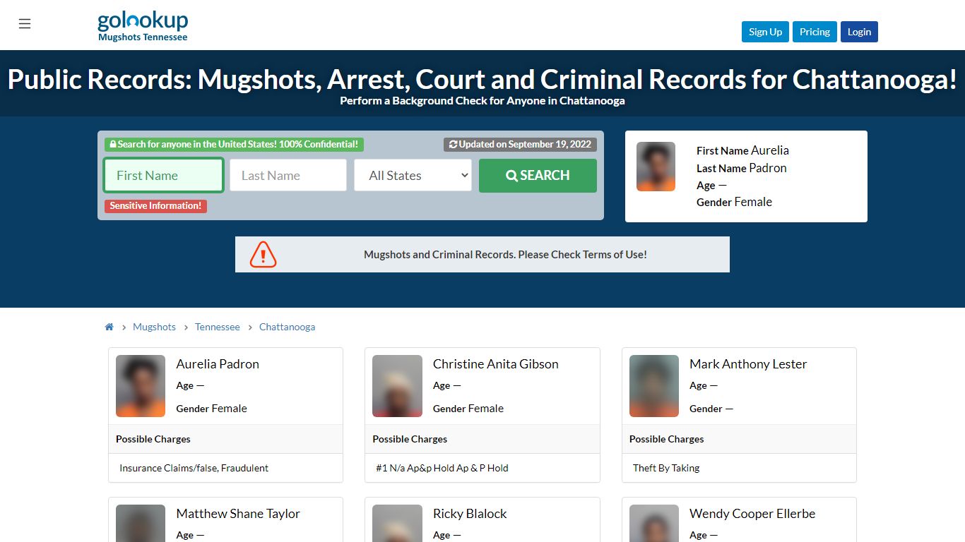 Mugshots Chattanooga, Arrest Records Chattanooga - GoLookUp